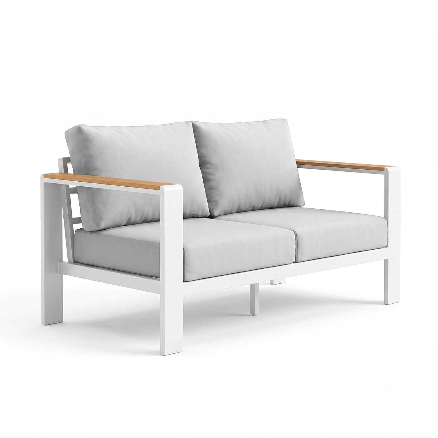 Outdoor Furniture Loveseat - Aluminum Outdoor Loveseat, Rustproof2-Seater with Removable&Washable