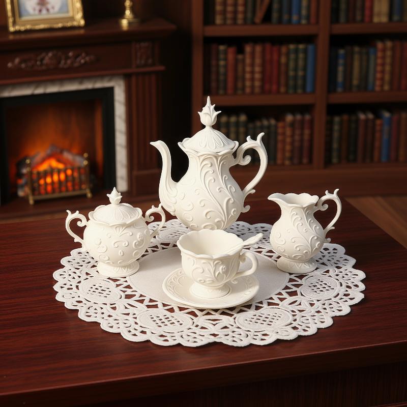 Bistro Table Set - 1 Set Simulation Mini Flower Relief