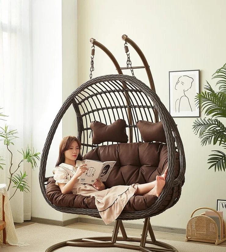 Garden Swing Chair - Hanging Basket Rattan Chair Swing Indoor