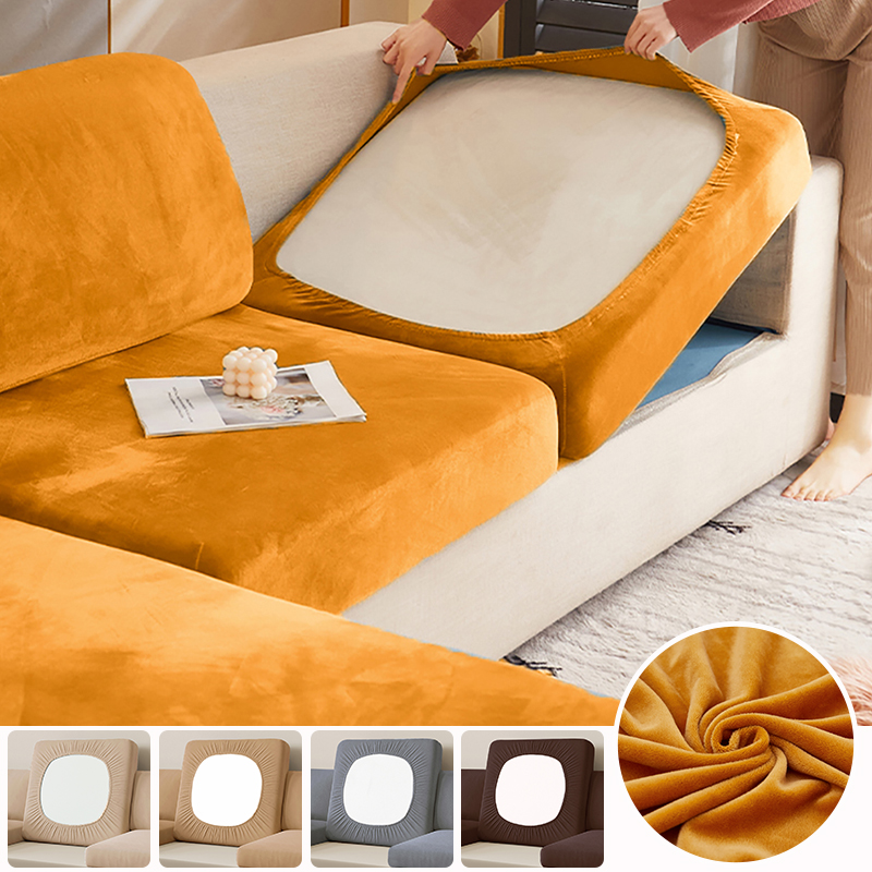 Outdoor Furniture No Cushions - Elastic Velvet Sofa Seat Cushion Cover