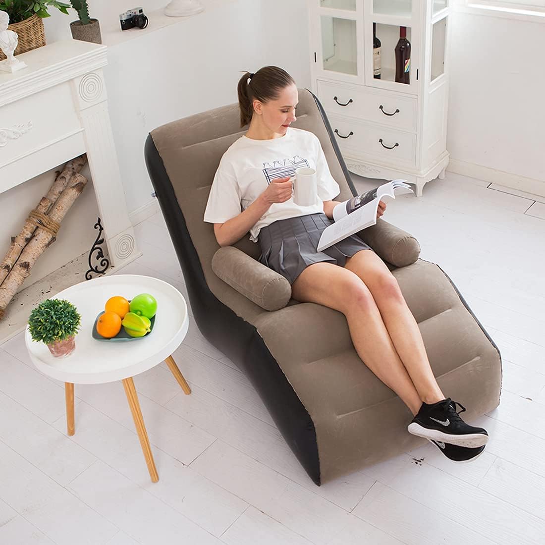 Outdoor Furniture Small - Folding Lazy Sofa,Inflatable Lounge Chair Thickened