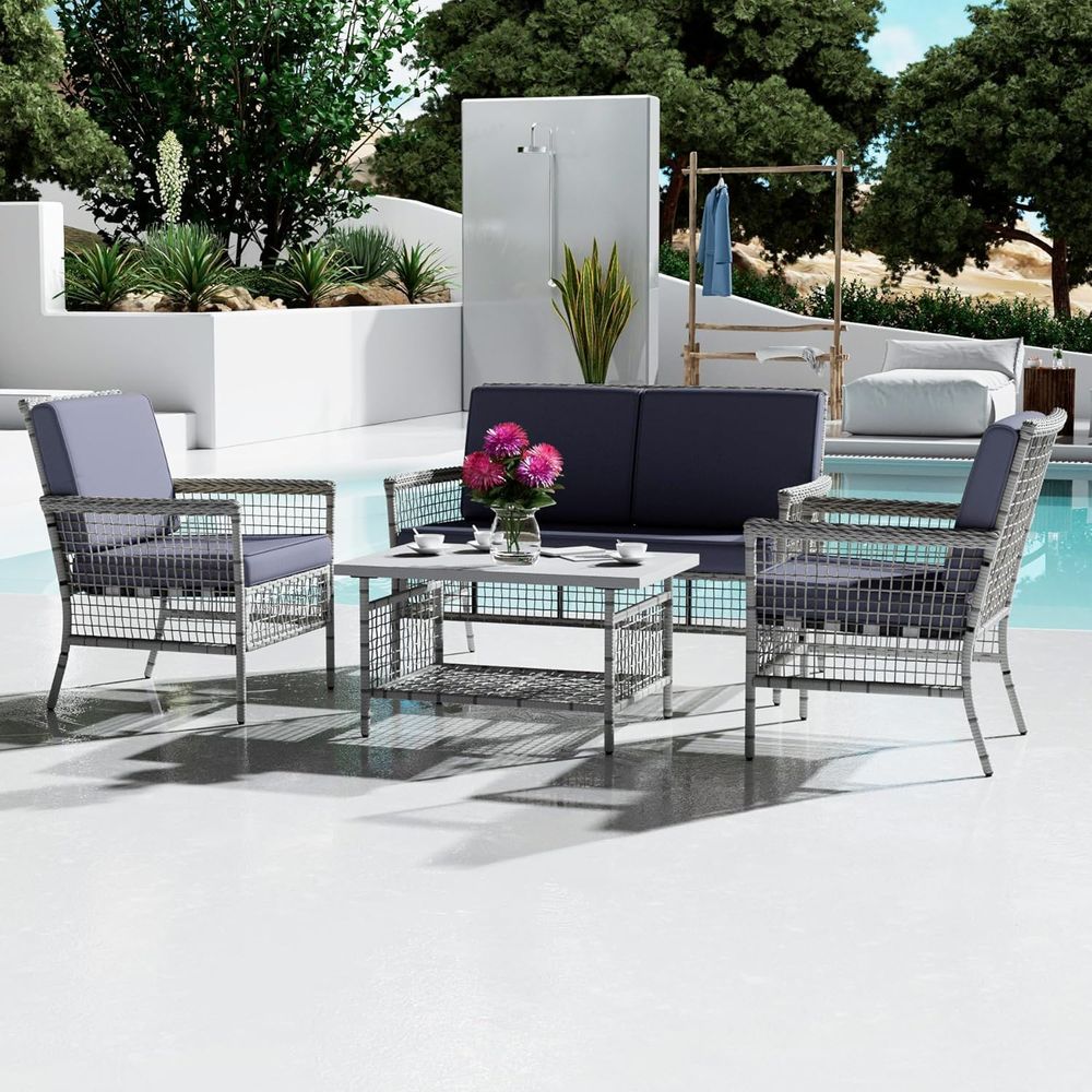 4-Piece Outdoor Patio Furnitur - Outdoor Furniture Loveseat review and price