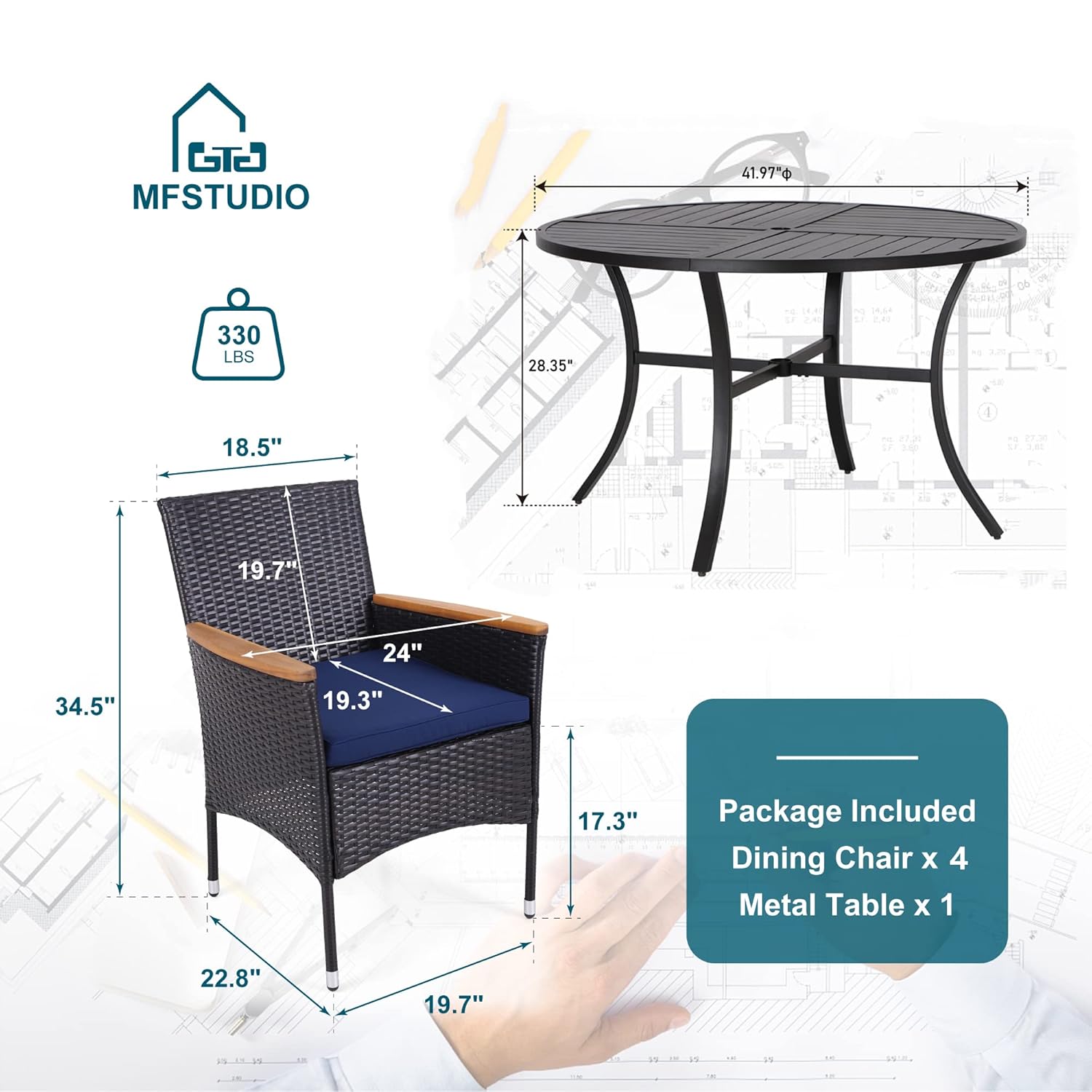 Patio Dining Sets for 4, Patio - Outdoor Furniture Dining Set review and price