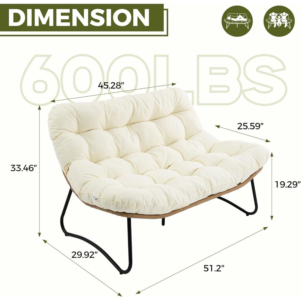 Outdoor Patio Loveseat, Boho L - Outdoor Furniture Lounge Set review and price