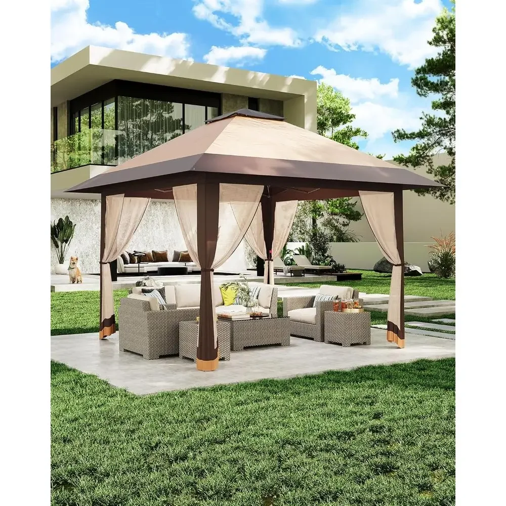 13x13 Outdoor Gazebo with Mesh - Outdoor Furniture Gazebo review and price