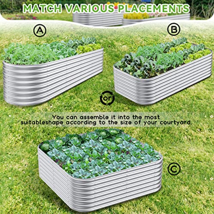 8x2x2/6.5x3.5x2/5x5x2ft Outdoo - Planter Raised Metal review and price