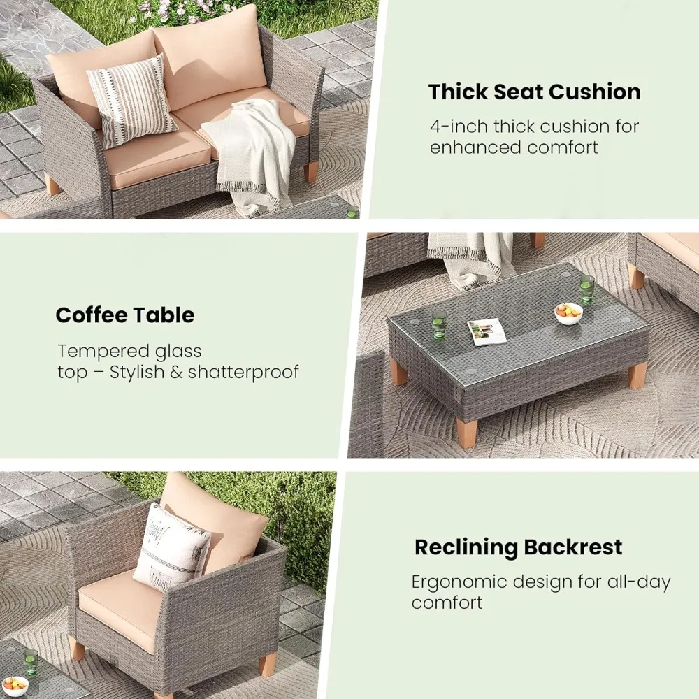 5-Piece Patio Furniture Set, O - Outdoor Furniture Loveseat review and price