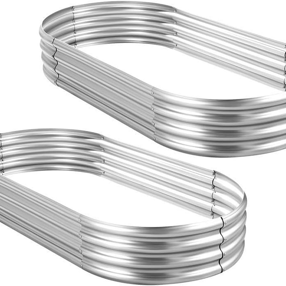 2-Pack Galvanized Oval Raised  - Planter Raised Metal review and price