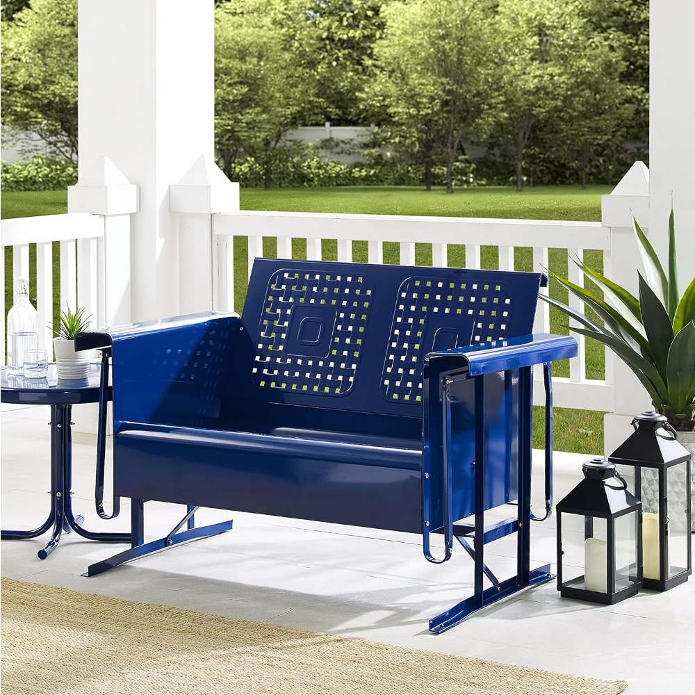 Bates Retro Metal Outdoor Love - Outdoor Furniture Loveseat review and price