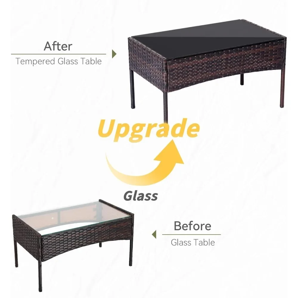 Set 4 Pieces Conversation Sets - Outdoor Furniture Loveseat review and price