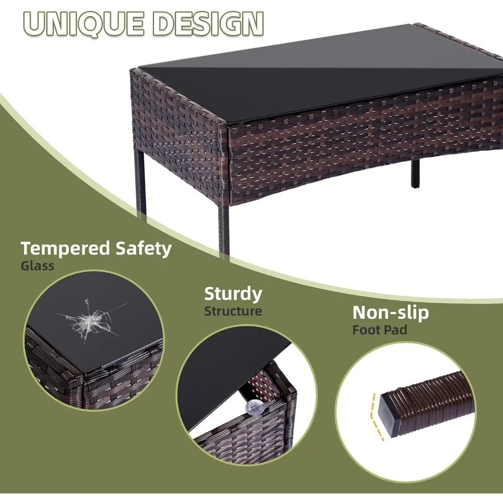 Set 4 Pieces Conversation Sets - Outdoor Furniture Loveseat review and price