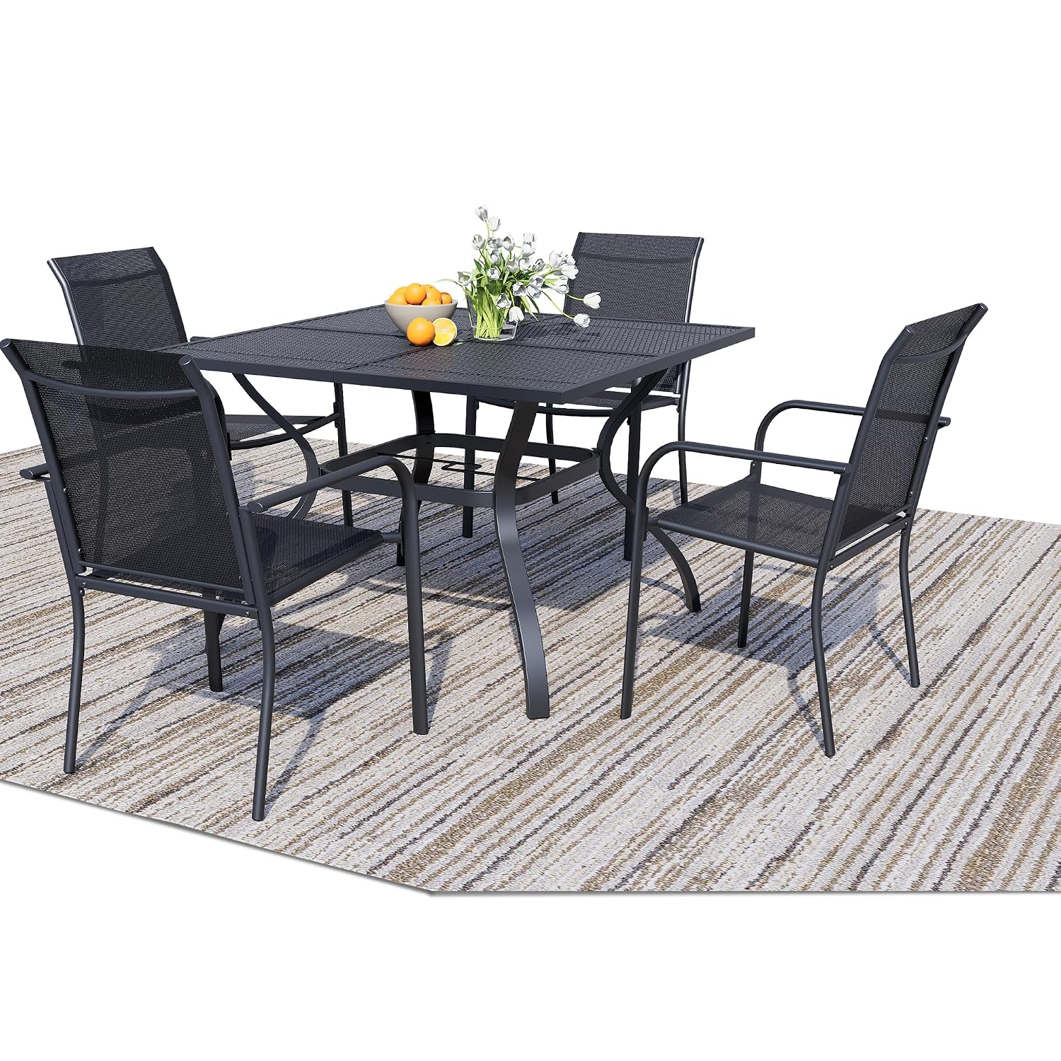 5-Piece Patio Dining Set, 4 St - Outdoor Furniture Dining Set review and price