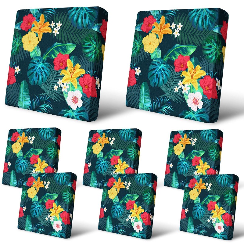 8 Pcs Elastic Tropical Printed - Outdoor Furniture No Cushions review and price