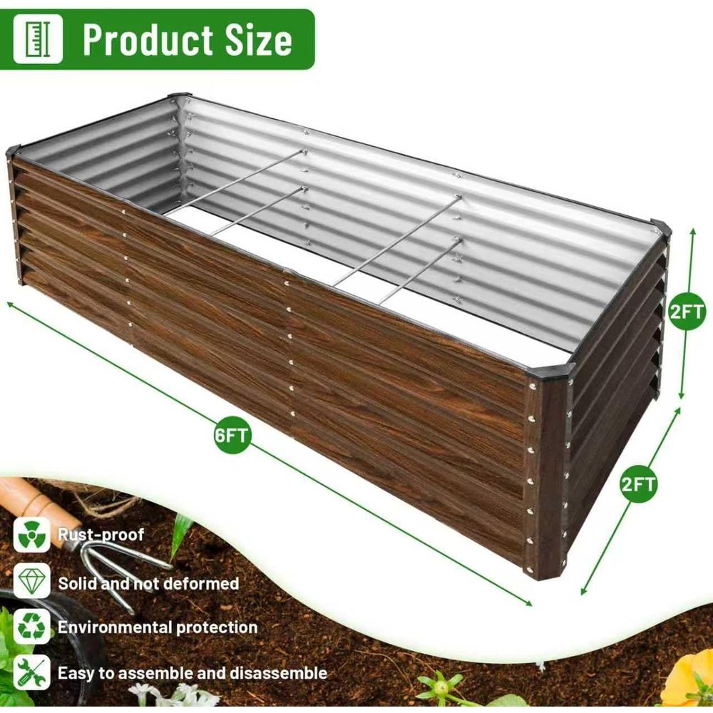 2-Pack 6x2x2T Galvanized Raise - Planter Raised Metal review and price