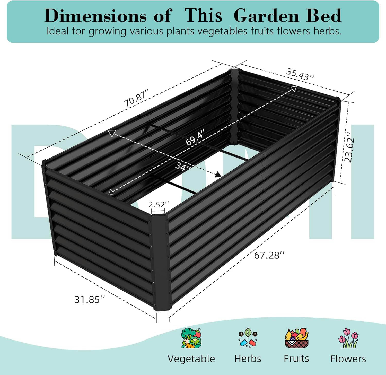 6x3x2ft Galvanized Raised Gard - Planter Raised Metal review and price
