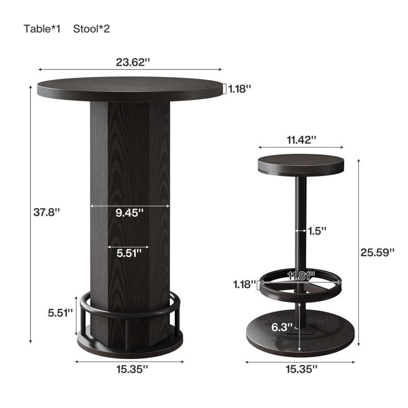 custom.Tribesigns Round Bar Ta - Bistro Table Set review and price