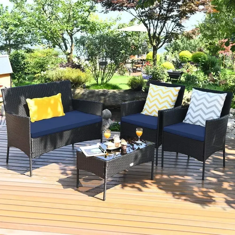 4-Piece Outdoor Wicker Patio F - Outdoor Furniture Loveseat review and price