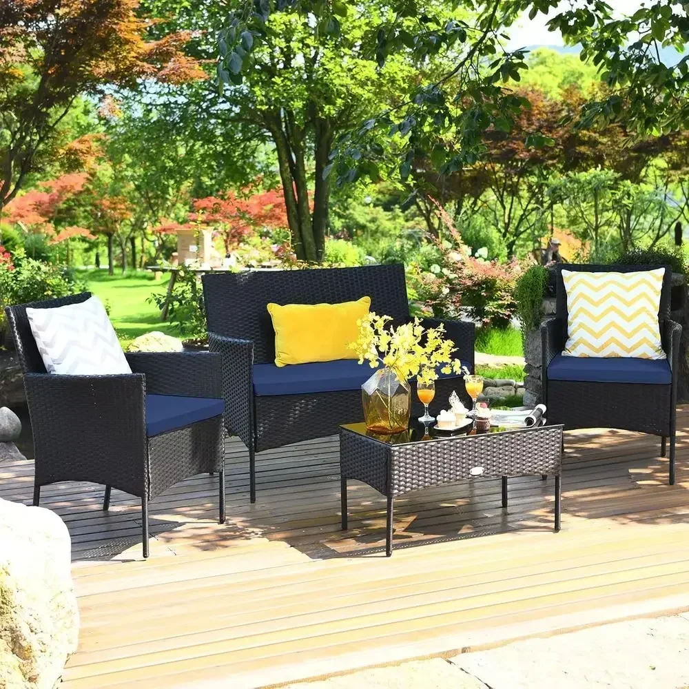 4-Piece Outdoor Wicker Patio F - Outdoor Furniture Loveseat review and price