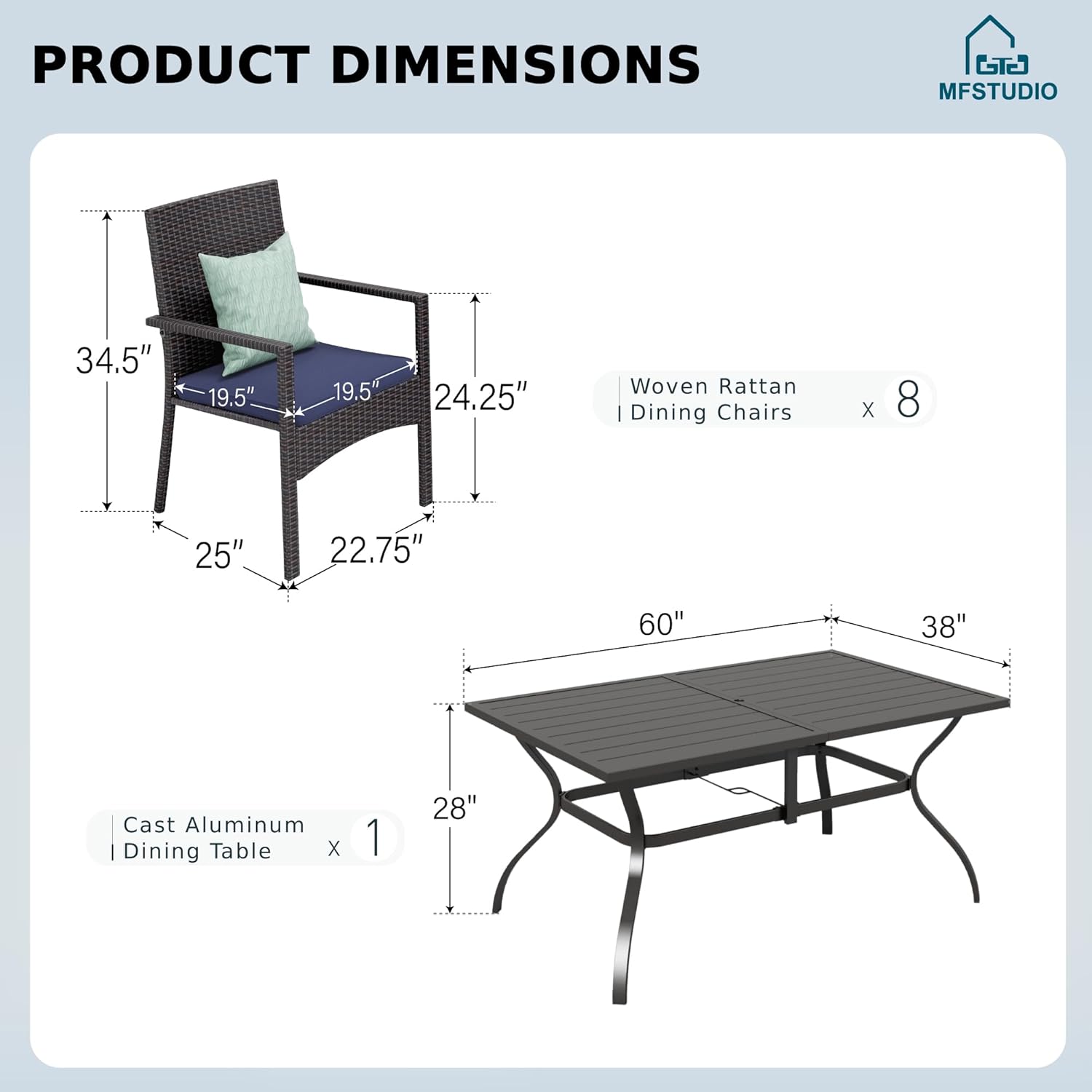 7 Piece Outdoor Dining Set, 60 - Outdoor Furniture Dining Set review and price