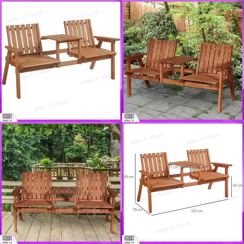 2 Seater Wooden Garden Bench O - Outdoor Furniture Loveseat review and price