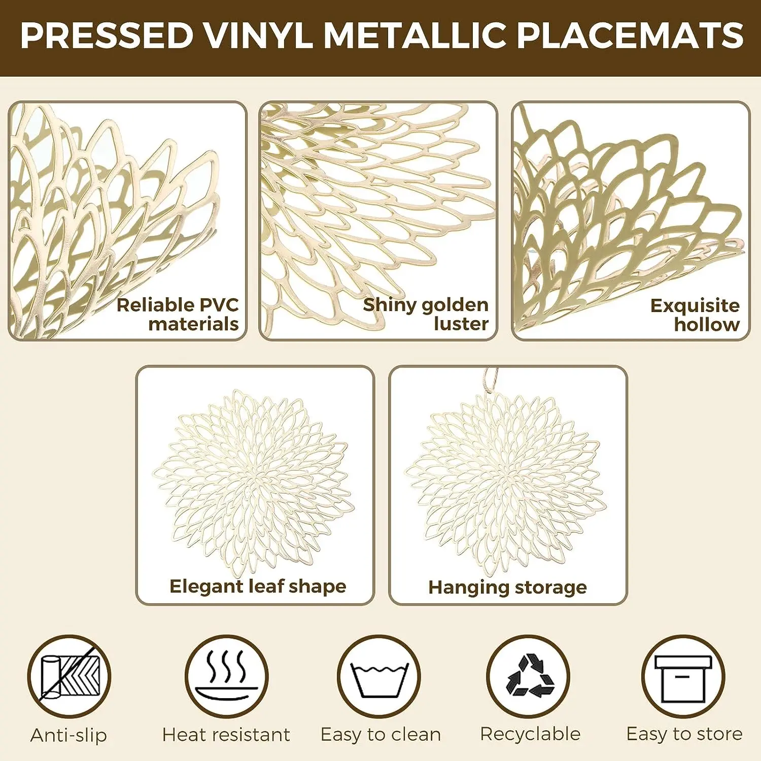 Set of 4 Metallic Placemats Se - Outdoor Furniture Design review and price