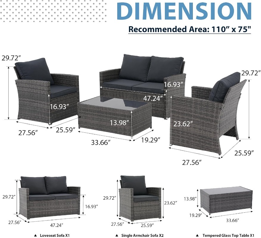 JOIVI Outdoor Patio Furniture  - Outdoor Furniture Loveseat review and price