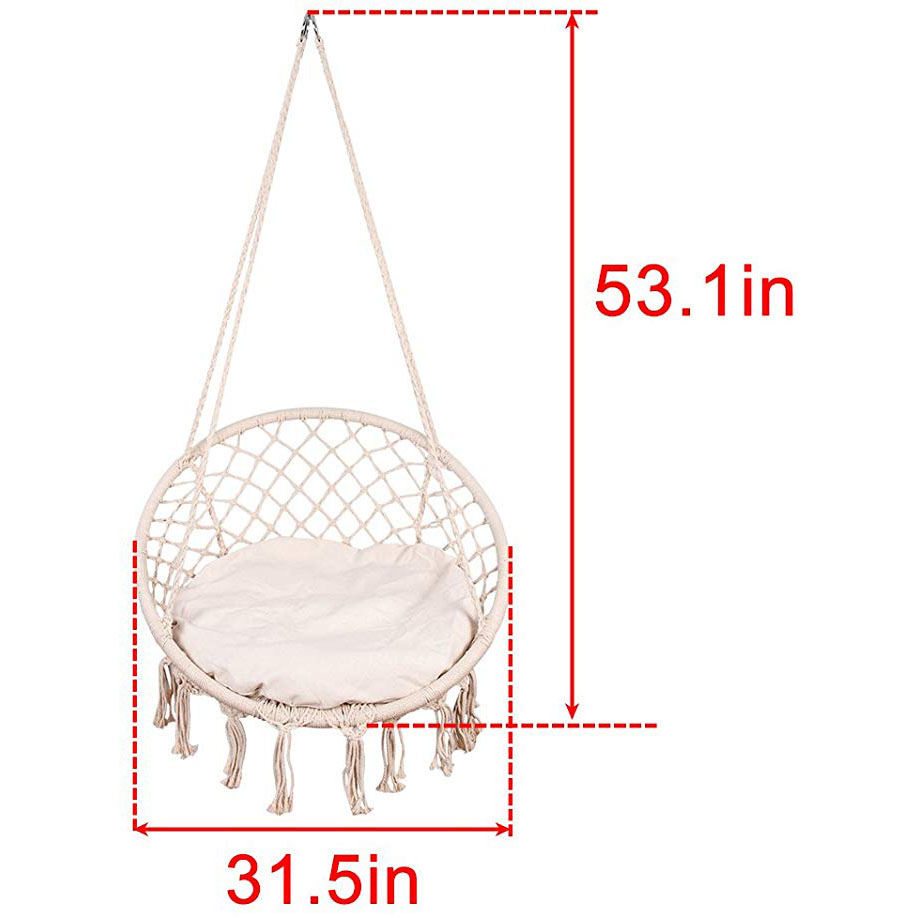 White Hanging Cotton Rope Macr - Garden Swing Chair review and price