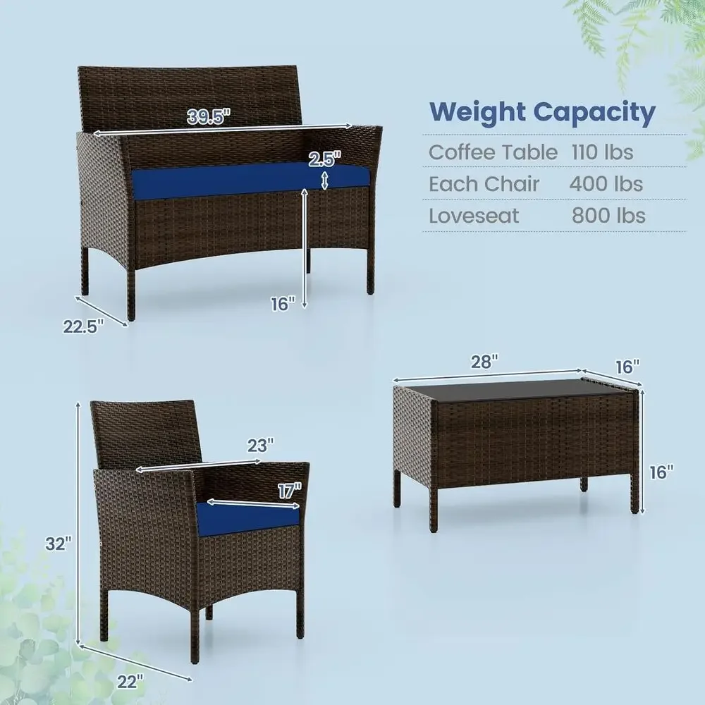 4-Piece Outdoor Patio Furnitur - Outdoor Furniture Loveseat review and price